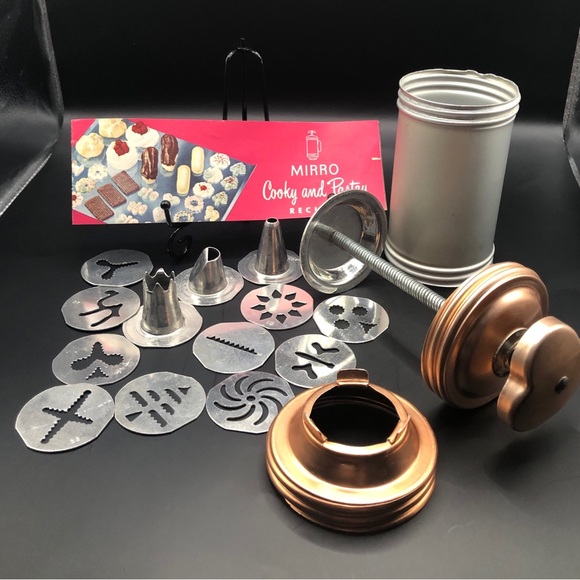 Mirro Copper and Silver Cookie Press Set - Picture 2 of 5